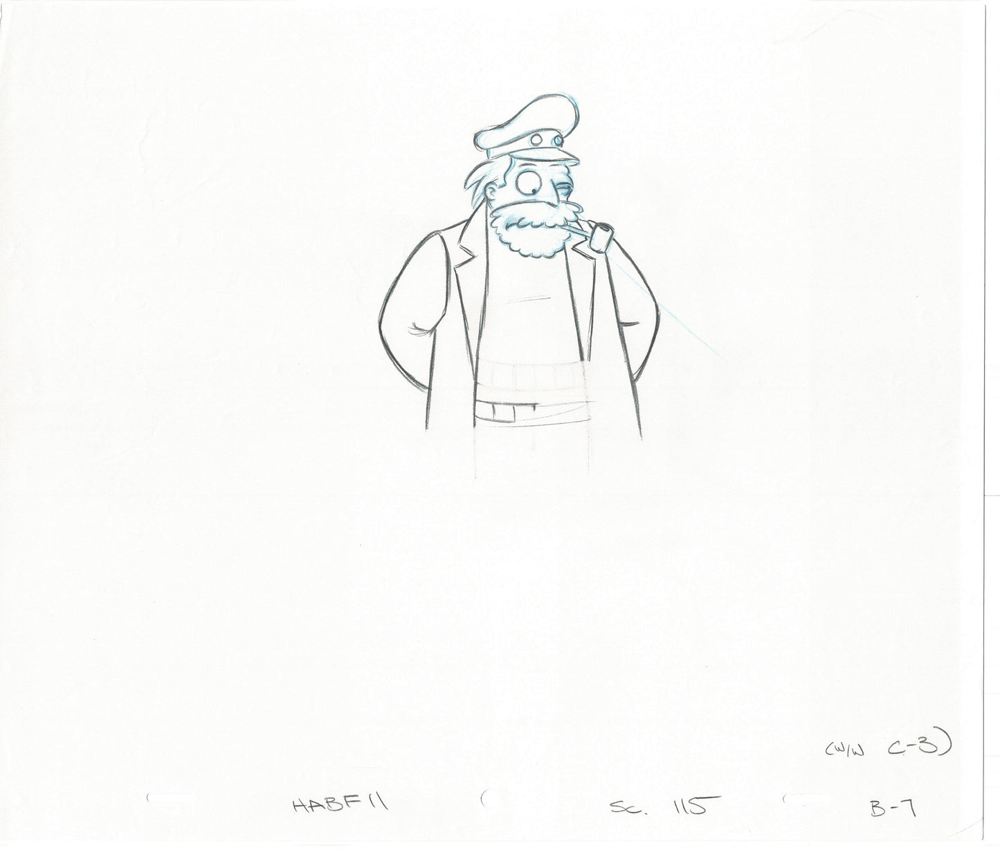 The Simpsons Original Production Animation Cel Drawing Fox from the Early 1990s 447