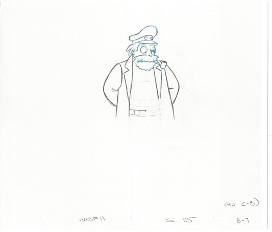 The Simpsons Original Production Animation Cel Drawing Fox from the Early 1990s 447