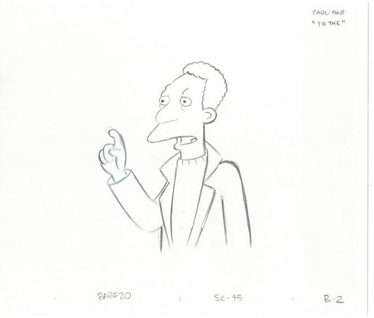 The Simpsons Original Production Animation Cel Drawing Fox from the Early 1990s 451