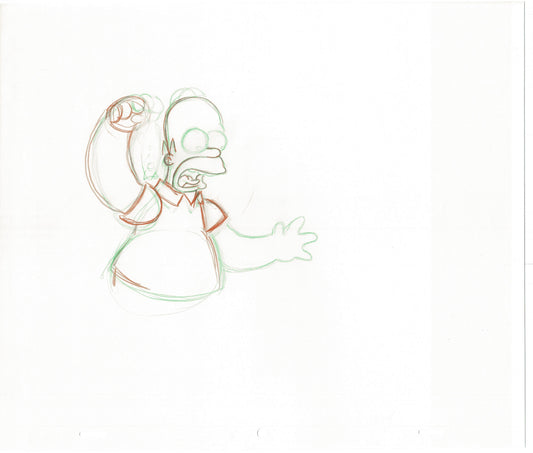 The Simpsons Homer Original Production Animation Cel Drawing Fox from 1993 469