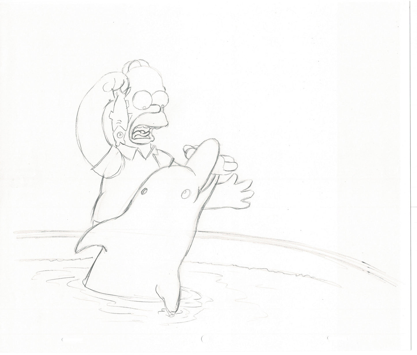 The Simpsons Homer Original Production Animation Cel Drawing Fox from 1993 470