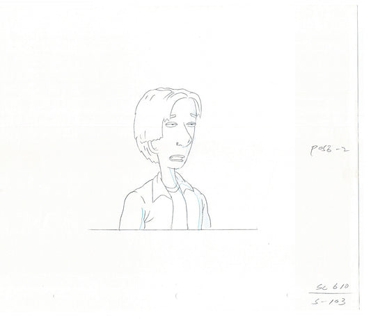David Spade TWO Cel Drawings from Sammy Production TV Cartoon SNL Alum 2000 AD-01