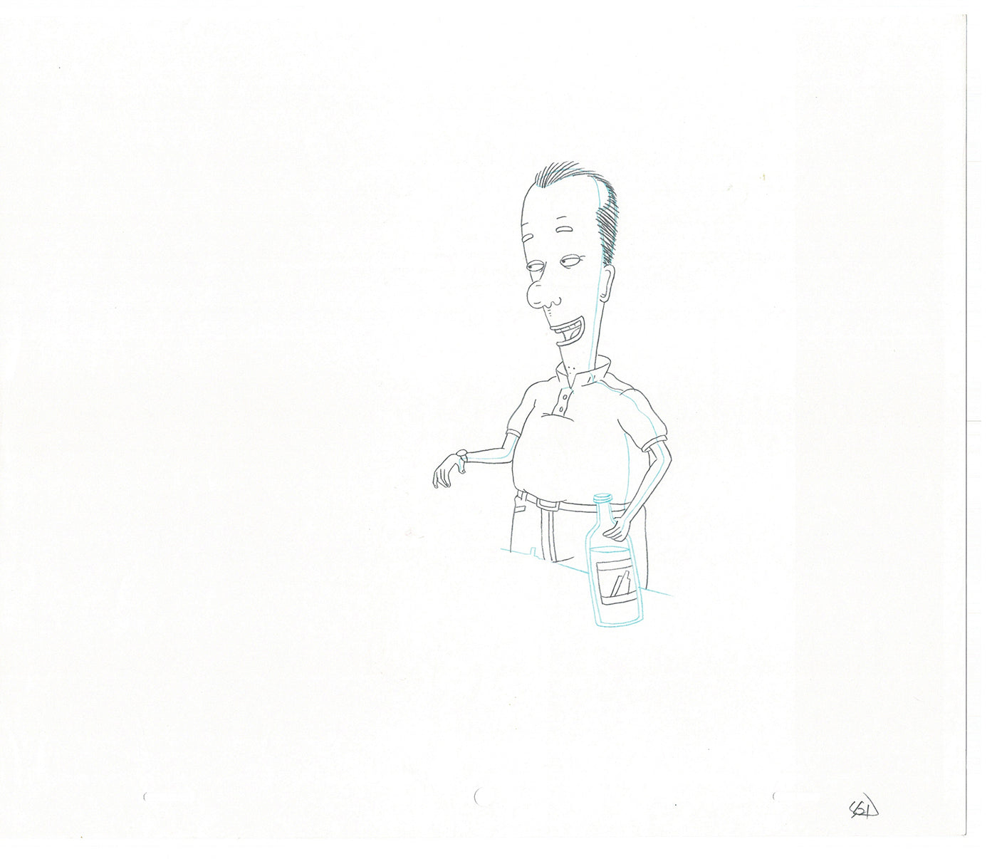 David Spade TWO Cel Drawings from Sammy Production TV Cartoon SNL Alum 2000 AD-01