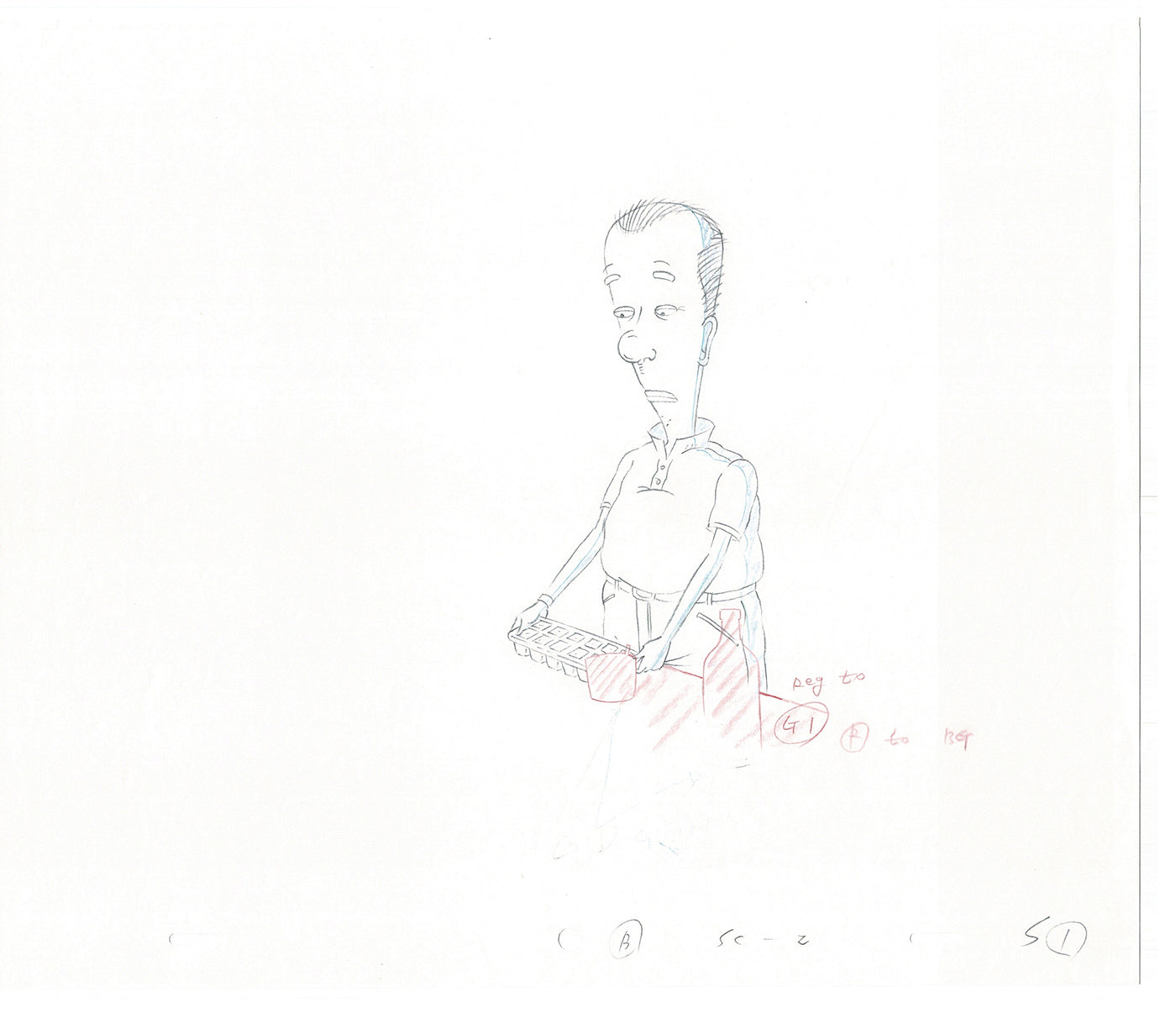 David Spade TWO Cel Drawings from Sammy Production TV Cartoon SNL Alum 2000 AD-03