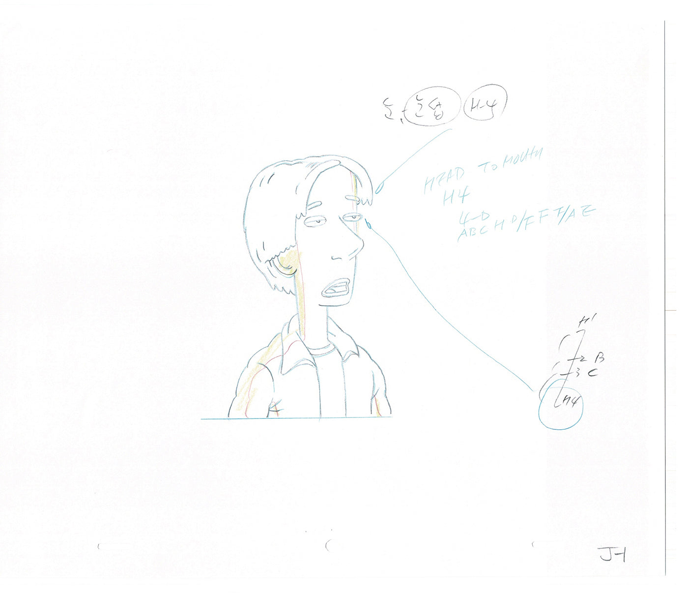 David Spade TWO Cel Drawings from Sammy Production TV Cartoon SNL Alum 2000 AD-05