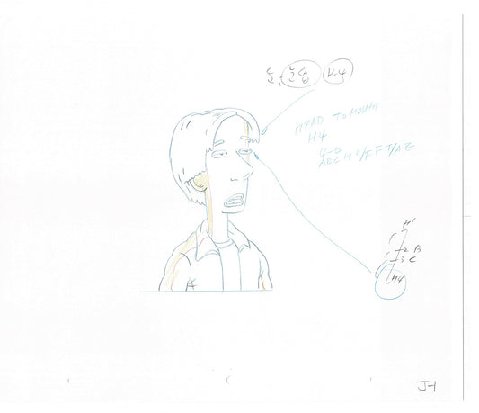 David Spade TWO Cel Drawings from Sammy Production TV Cartoon SNL Alum 2000 AD-05