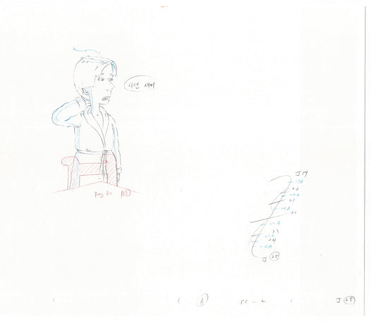 David Spade TWO Cel Drawings from Sammy Production TV Cartoon SNL Alum 2000 AD-07