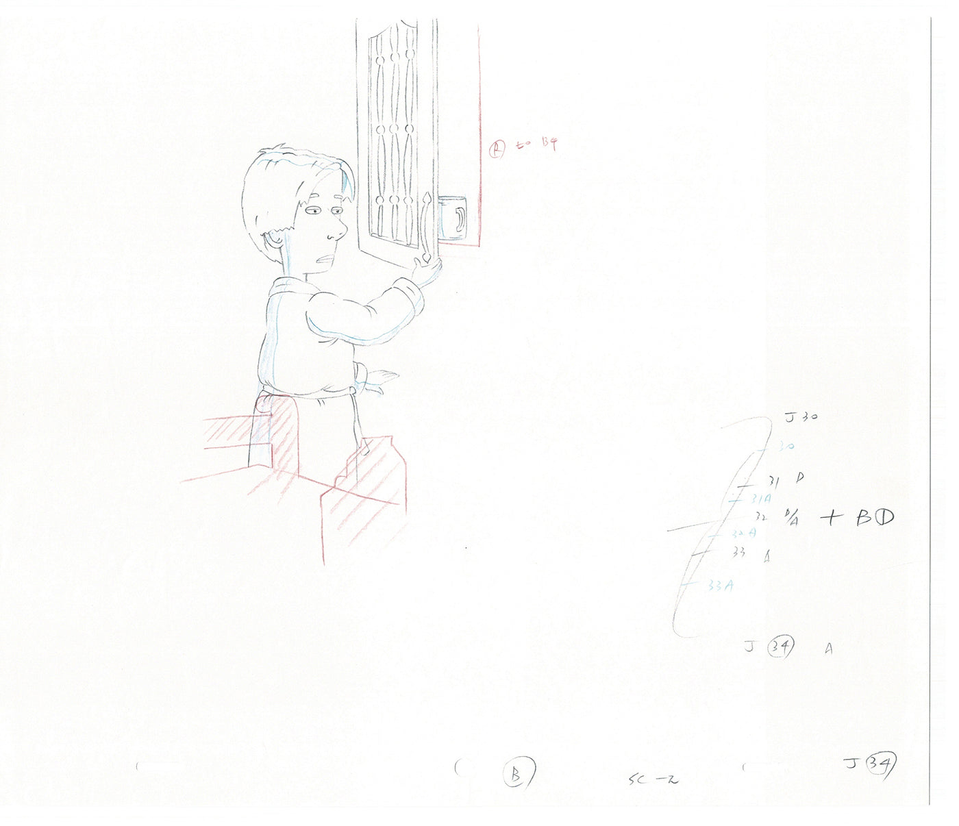 David Spade TWO Cel Drawings from Sammy Production TV Cartoon SNL Alum 2000 AD-11