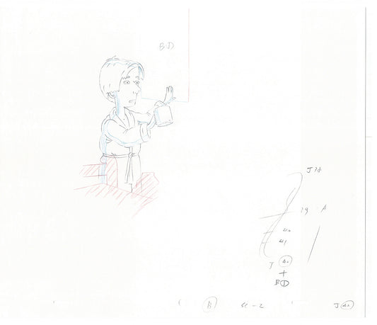 David Spade TWO Cel Drawings from Sammy Production TV Cartoon SNL Alum 2000 AD-13