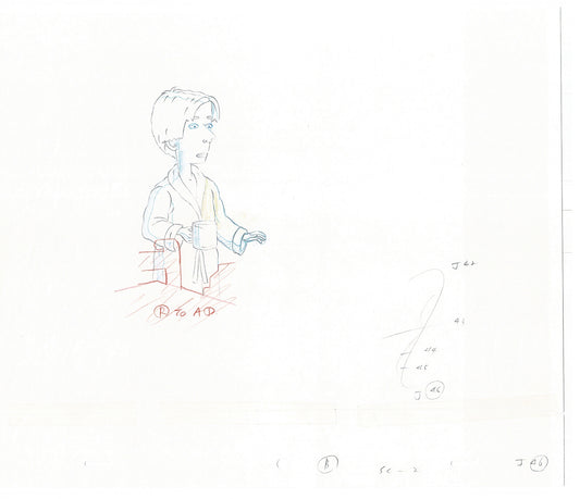David Spade TWO Cel Drawings from Sammy Production TV Cartoon SNL Alum 2000 AD-17