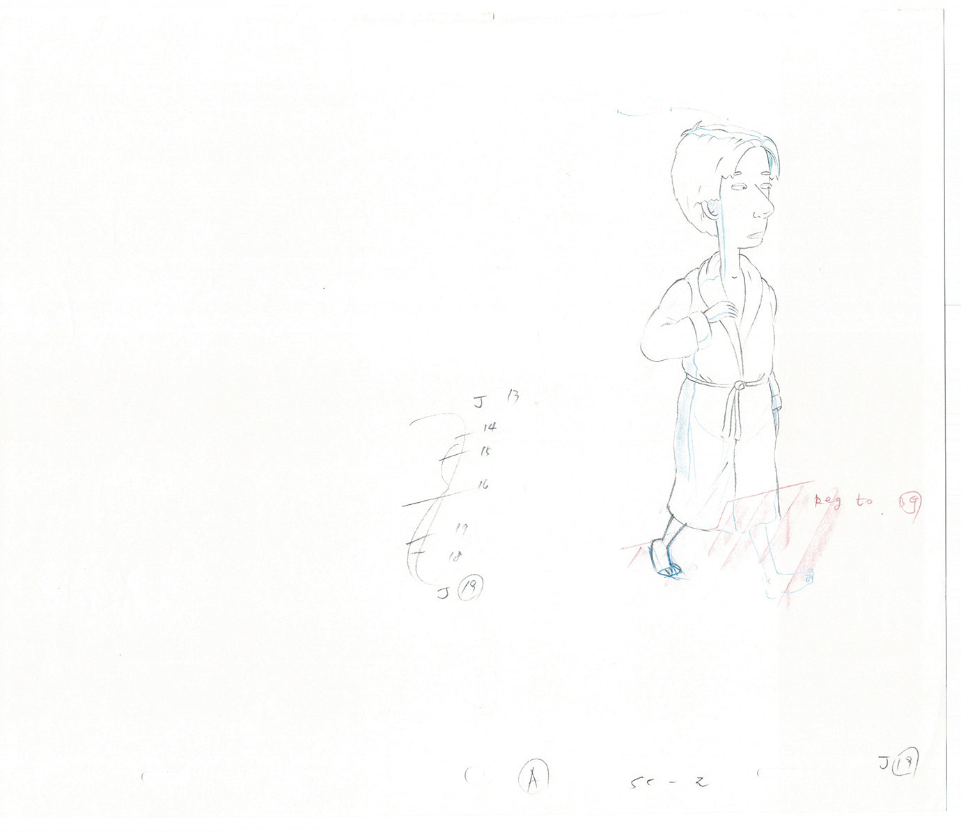 David Spade TWO Cel Drawings from Sammy Production TV Cartoon SNL Alum 2000 AD-21
