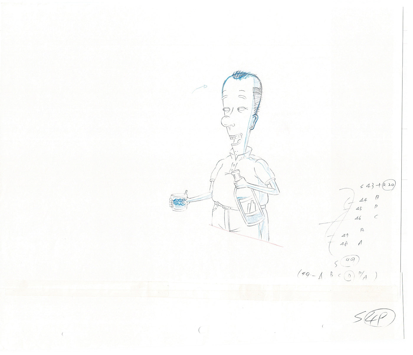 David Spade TWO Cel Drawings from Sammy Production TV Cartoon SNL Alum 2000 AD-25