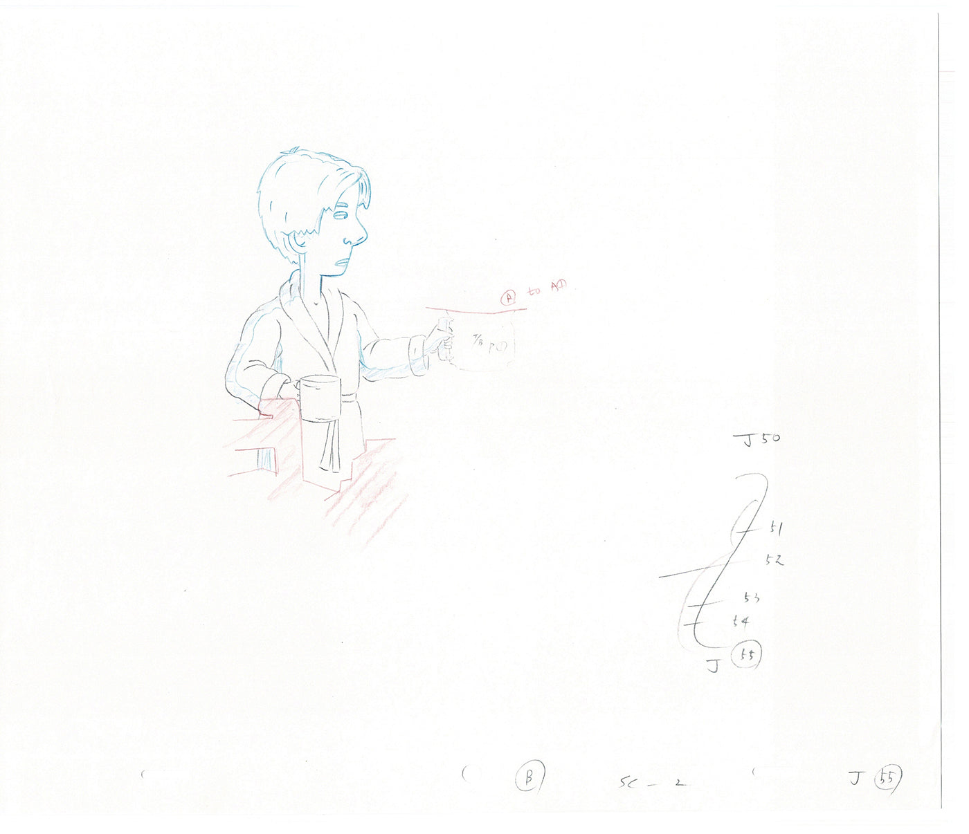 David Spade TWO Cel Drawings from Sammy Production TV Cartoon SNL Alum 2000 AD-29