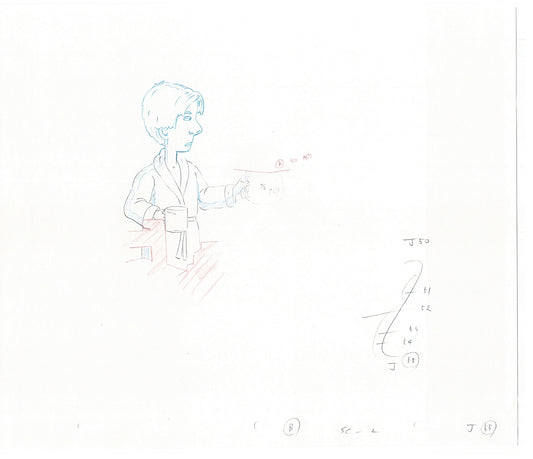 David Spade TWO Cel Drawings from Sammy Production TV Cartoon SNL Alum 2000 AD-29