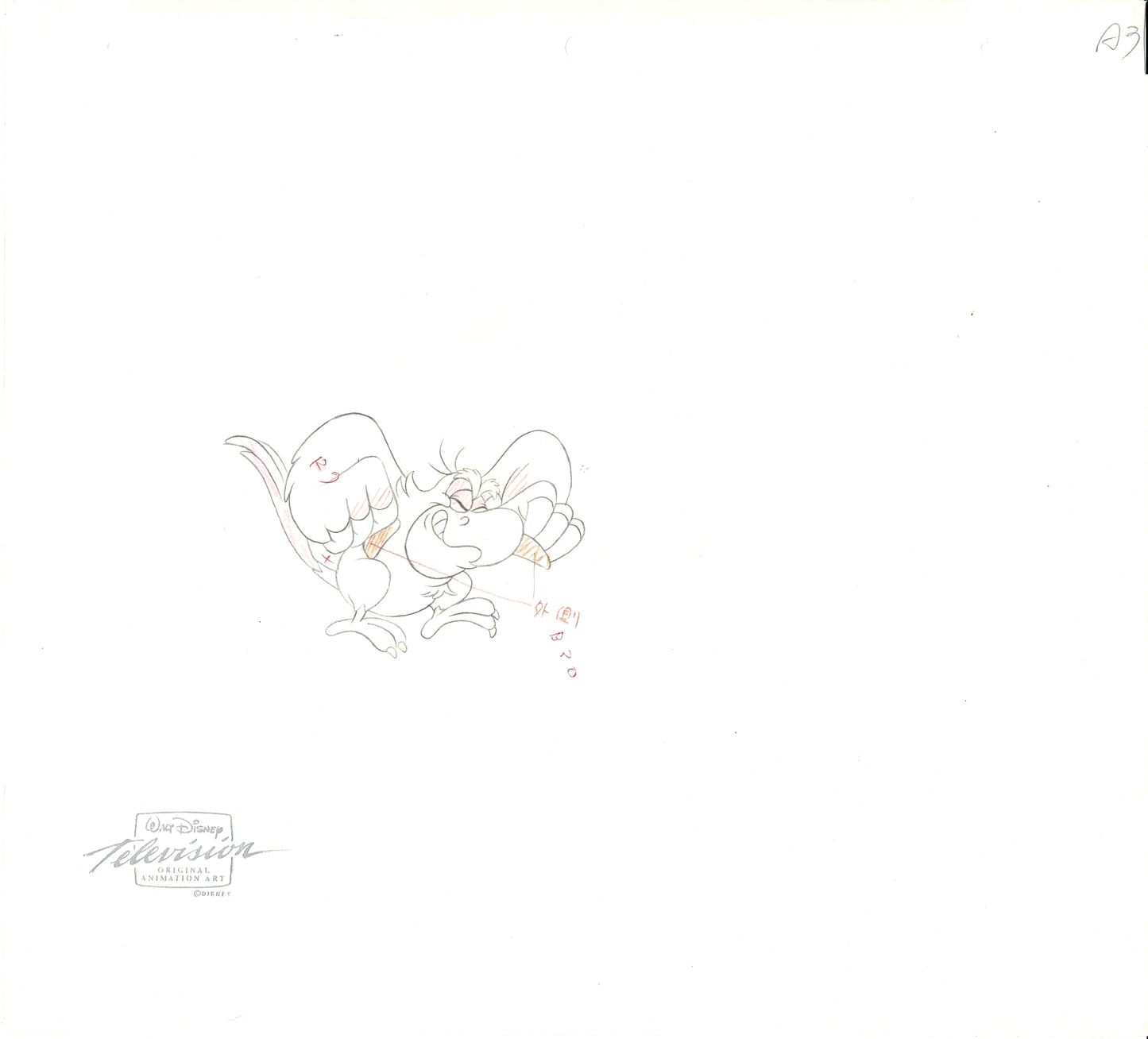 Aladdin and Iago Walt Disney Production Art Animation Cel and Drawings from 1994 Return of Jafar 4 C-A