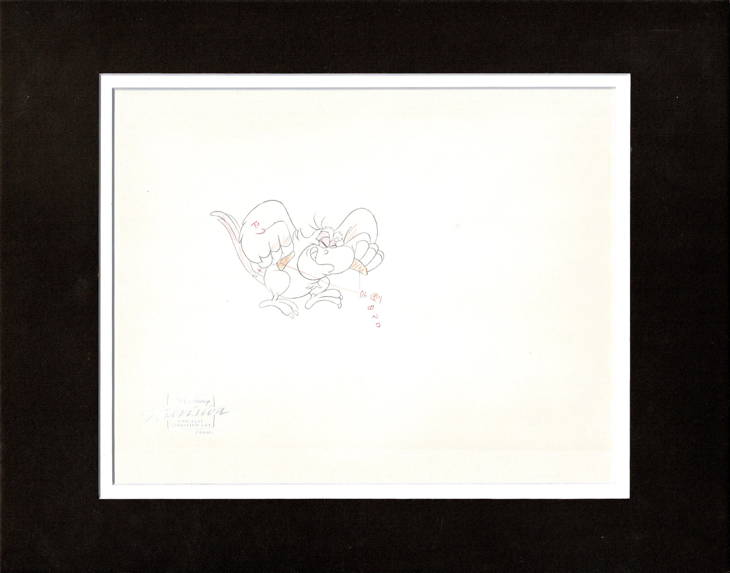 Aladdin and Iago Walt Disney Production Art Animation Cel and Drawings from 1994 Return of Jafar 4 C-A