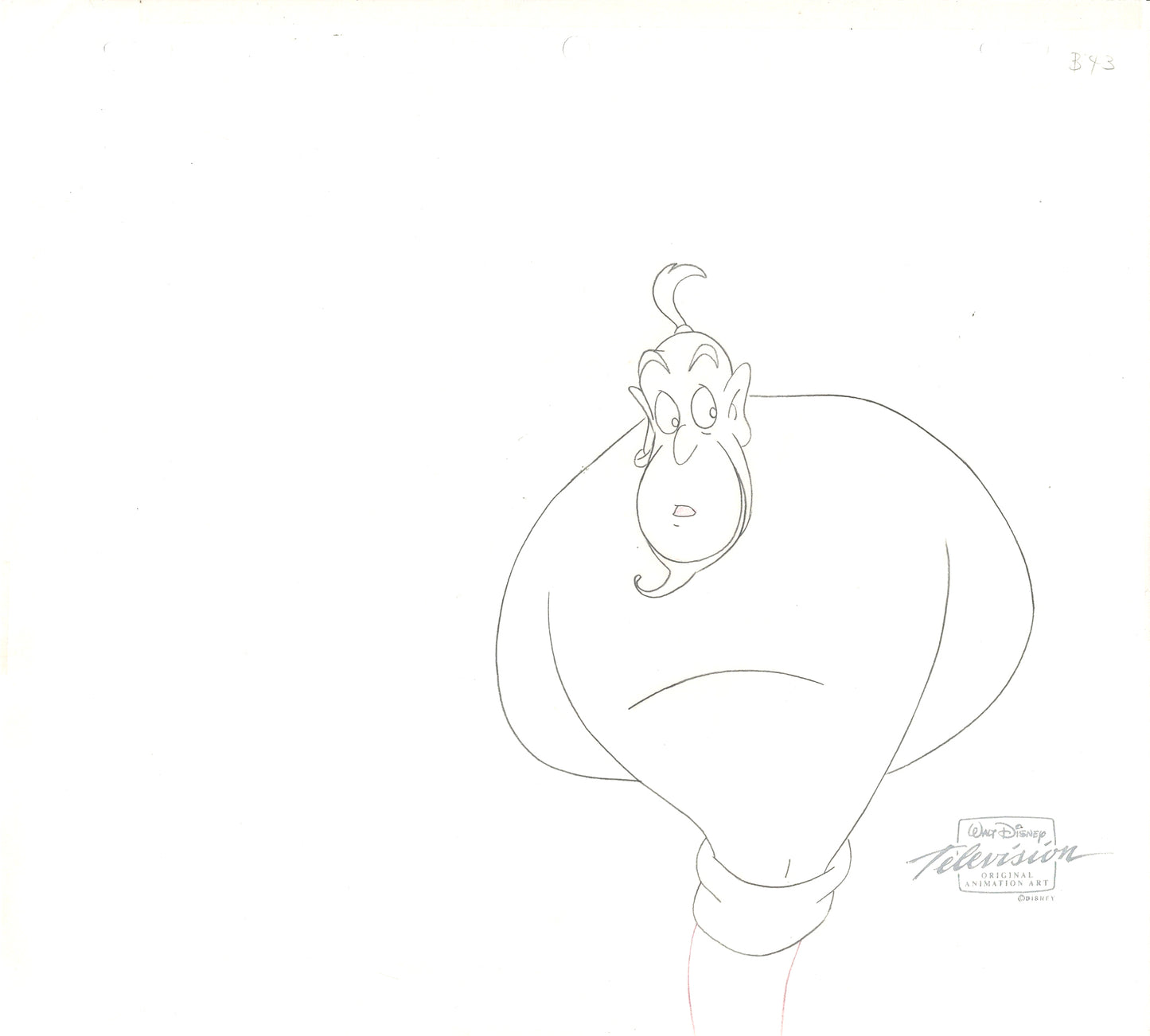 Aladdin The Genie and Jasmine Walt Disney Production Animation Cel and Drawings from 1994 Return of Jafar 5 C-A
