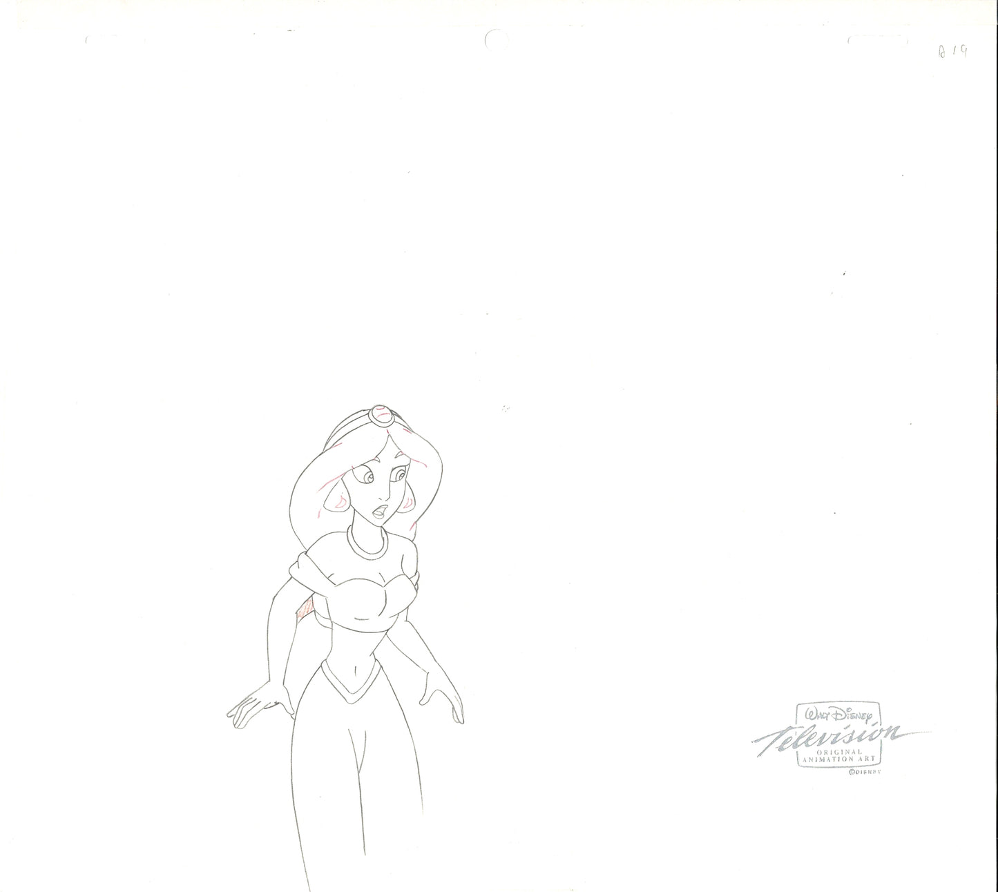 Aladdin The Genie and Jasmine Walt Disney Production Animation Cel and Drawings from 1994 Return of Jafar 5 C-A