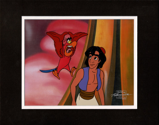 Aladdin and Iago Walt Disney Production Art Animation Cel and Drawings from 1994 Return of Jafar 3 C-A