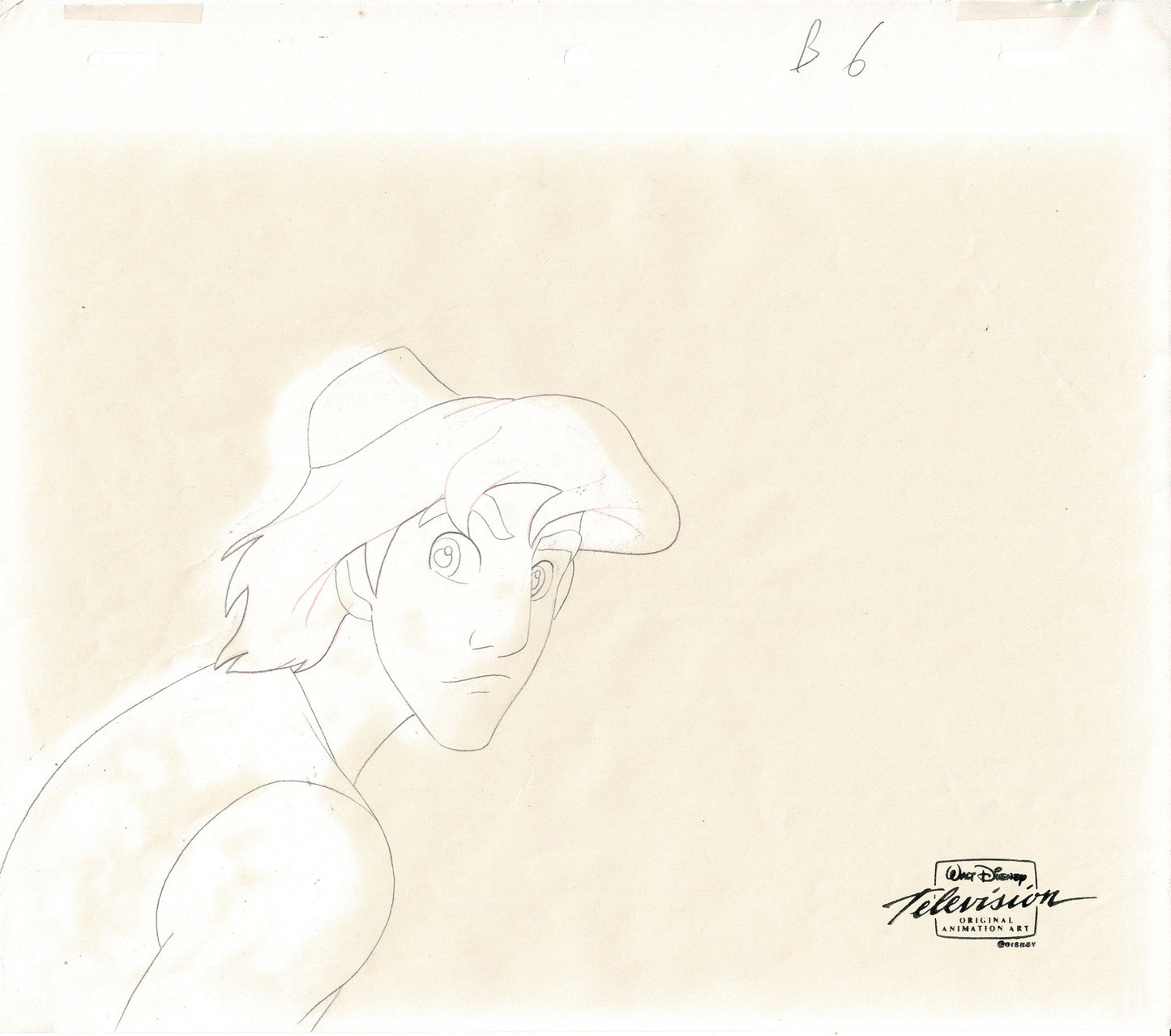 Aladdin TV Cartoon with Jasmine Walt Disney Production Art Animation Cel and Drawings from 1994 OH