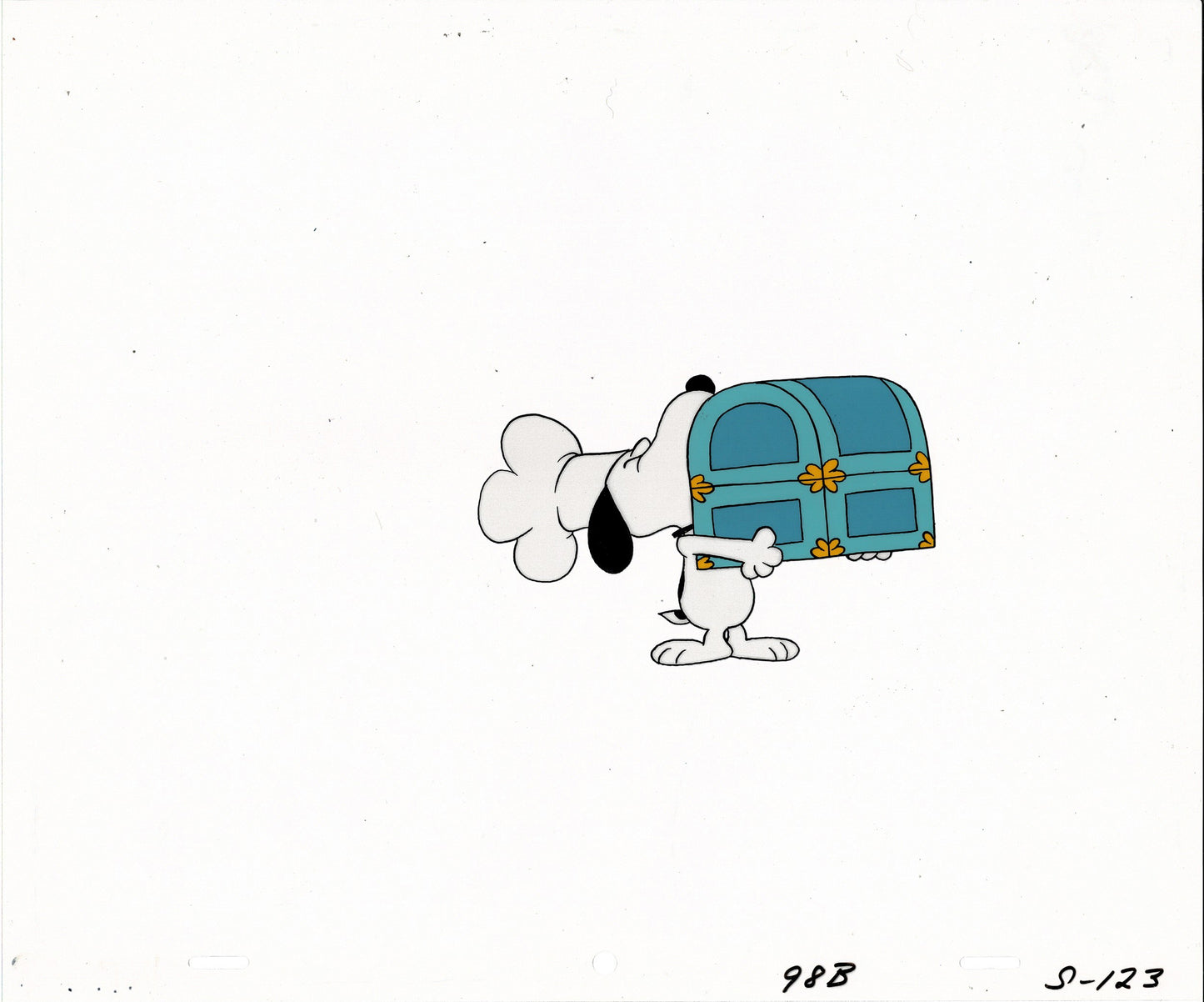 A Charlie Brown Thanksgiving Peanuts Snoopy Production Animation Cel with Drawing 1973 from Charles Schulz Melendez Studio cs