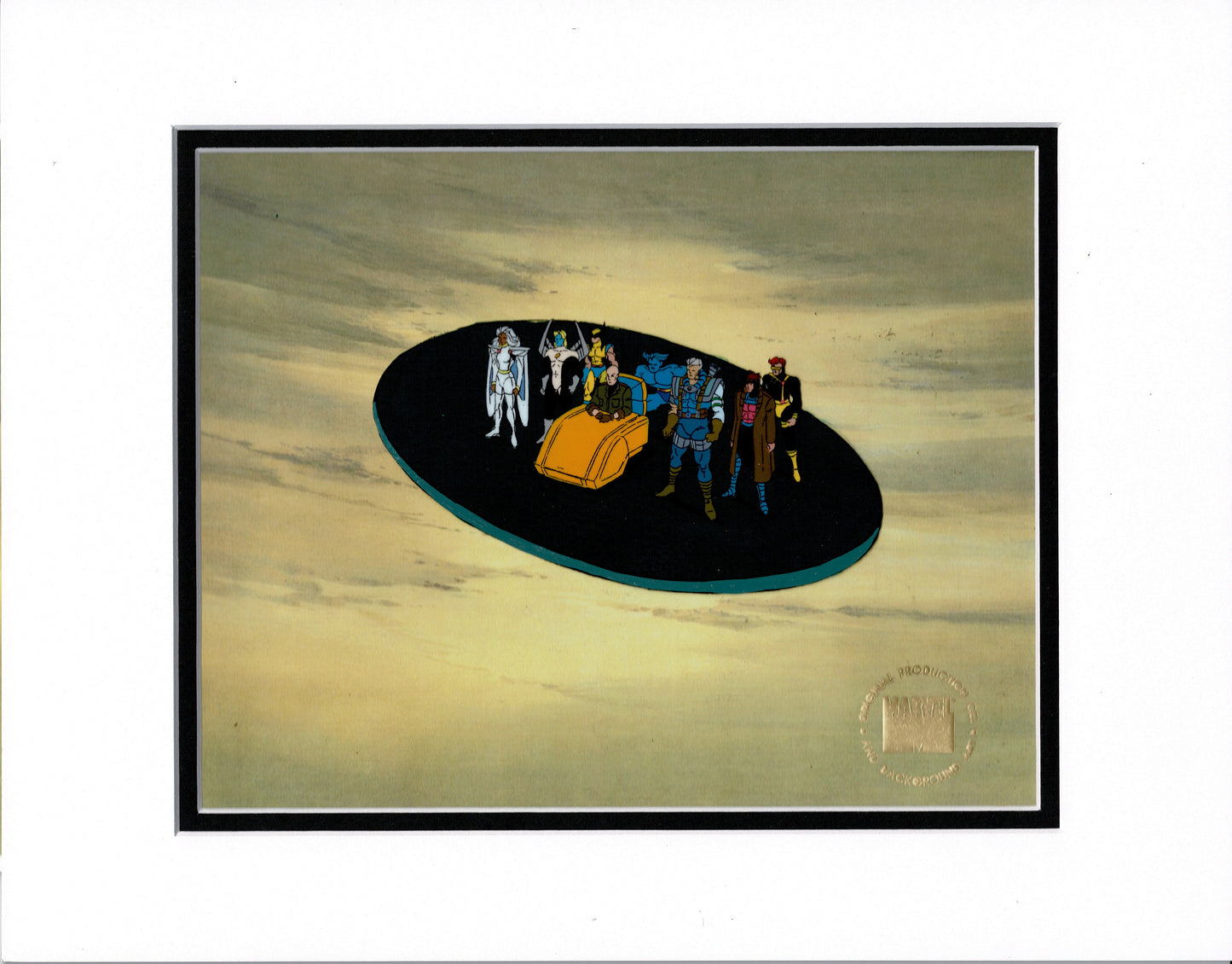 X-Men Multi-Character Production Animation Cel 1995 with Marvel Seal Wolverine Professor X Gambit Storm and more