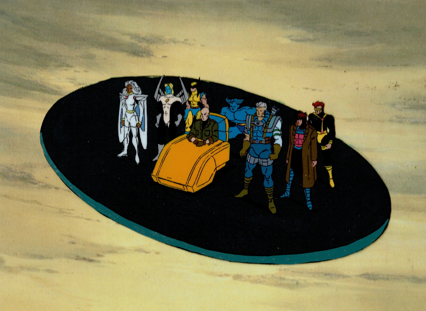 X-Men Multi-Character Production Animation Cel 1995 with Marvel Seal Wolverine Professor X Gambit Storm and more