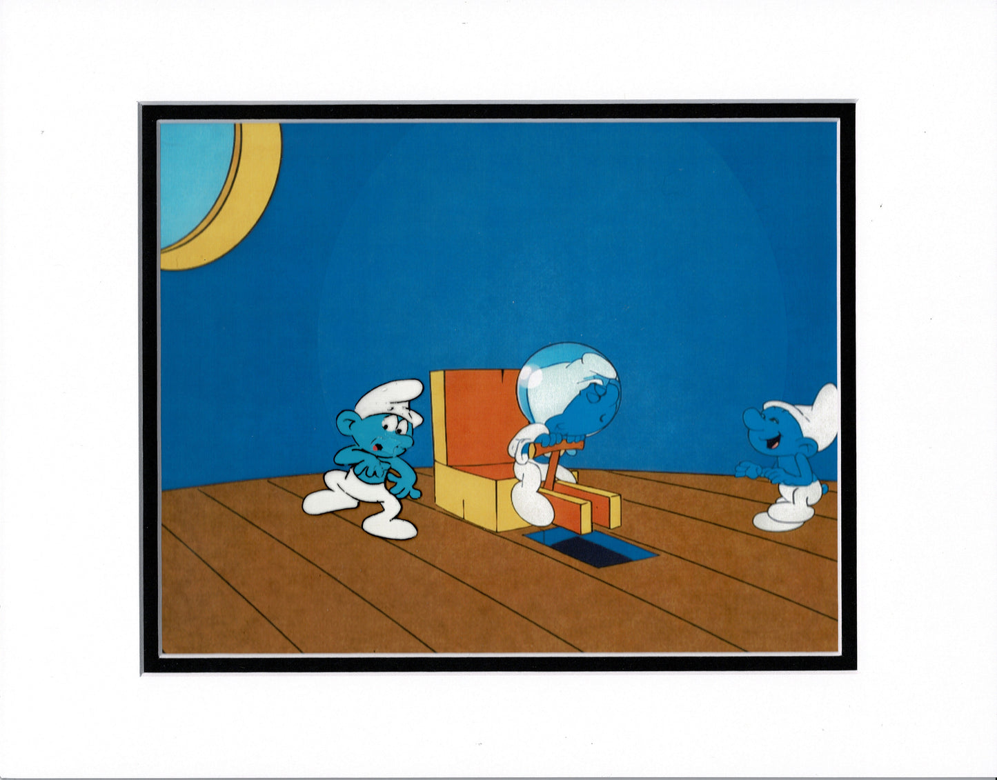 Smurfs Smurf PILOT Grouchy Production Animation Cel Hanna Barbera 1981 See Below