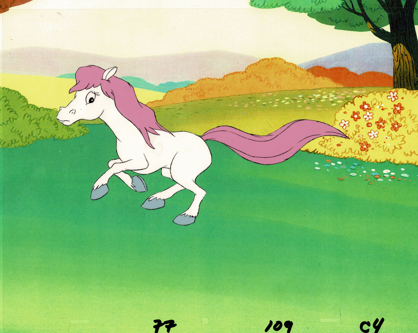 The Smurfs Cassie Original Production Animation Cel Hanna Barbera 1980s c4a
