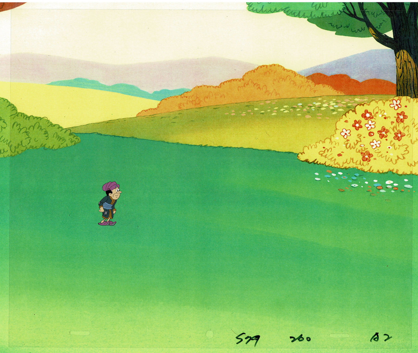 Smurfs Gargamel original production animation cel Hanna Barbera 1980s b2