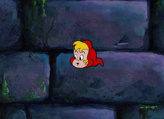 Casper the Friendly Ghost Wendy the Good Little Witch Cartoon Animation Production Cel and Drawing from 1963 Harvey m2