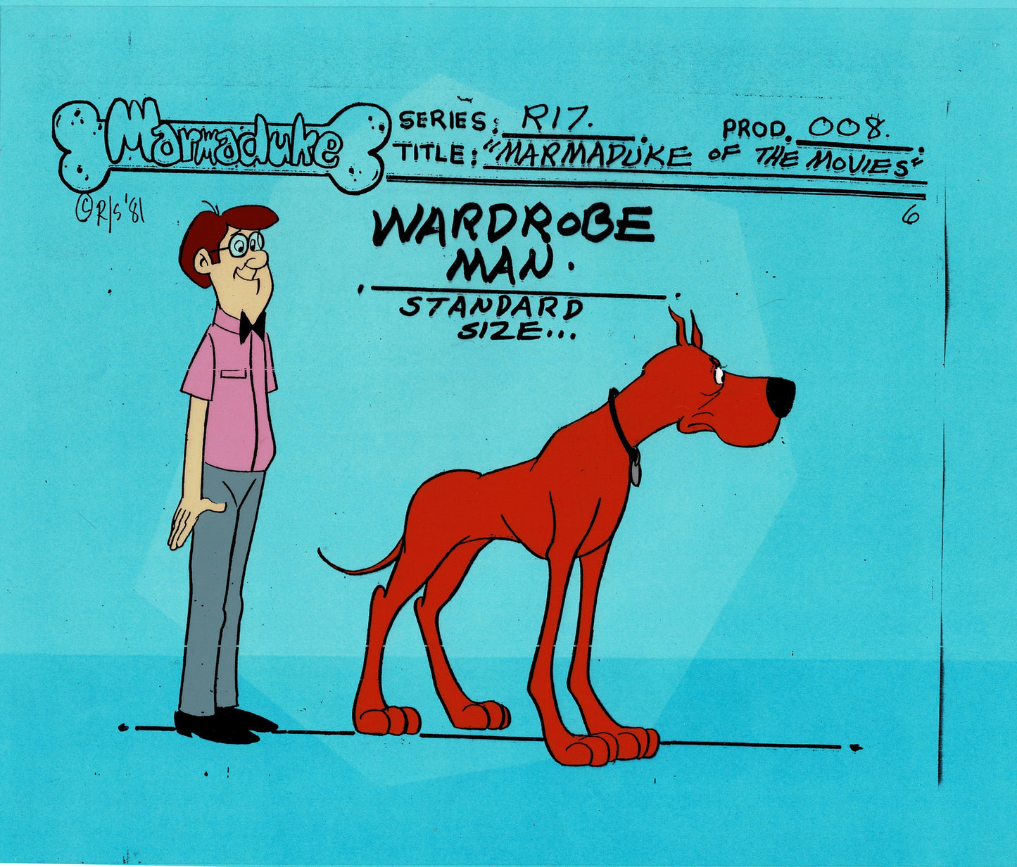 Marmaduke Production Animation Model Cel Ruby-Spears 1981 pk