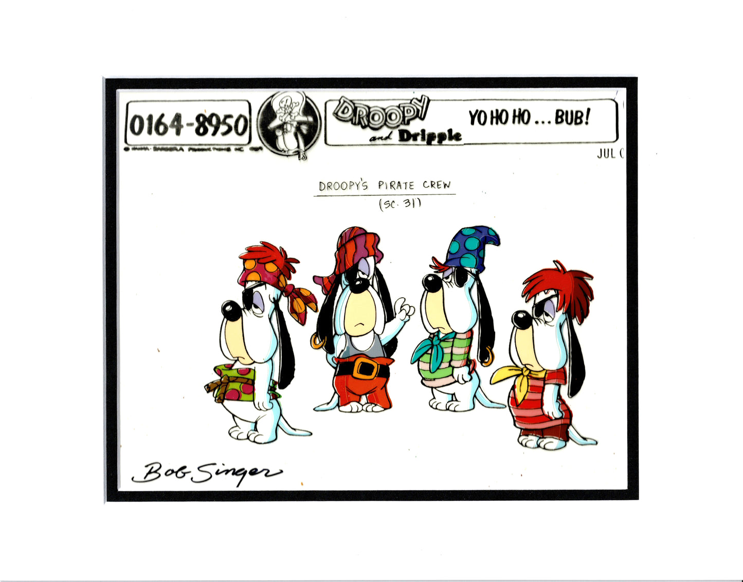 Droopy Dripple Production Animation Art Model Cel Singed by Bob Singer from Hanna Barbera 1990