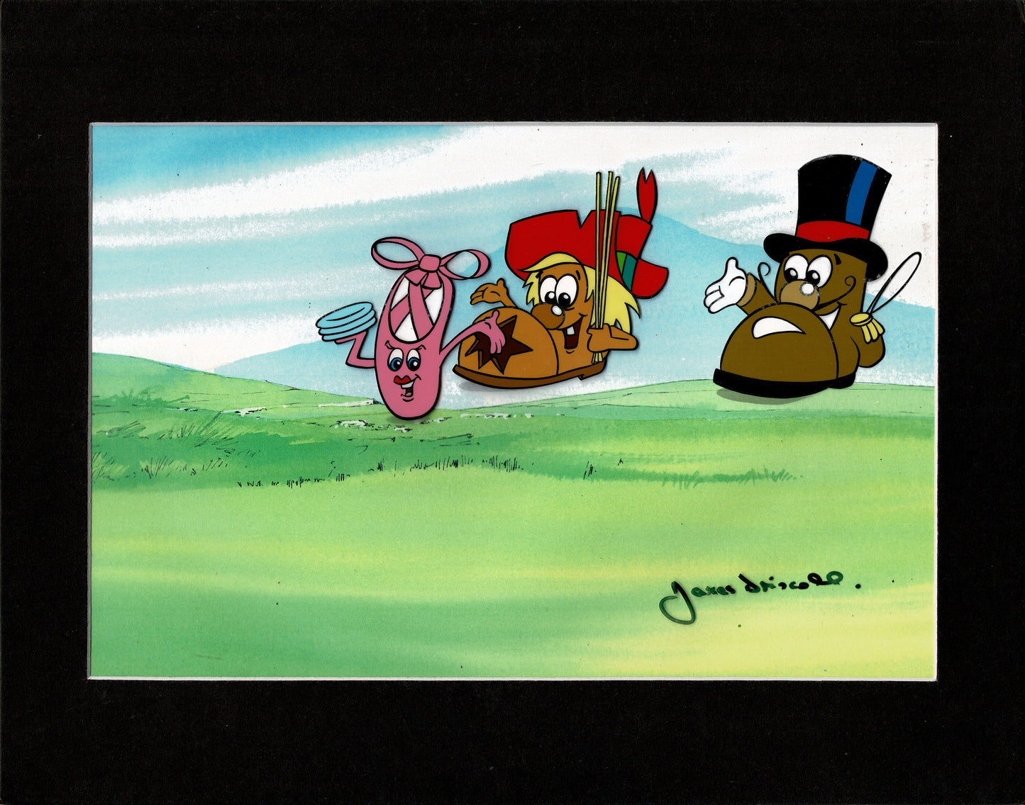 The Shoe People James Driscoll SIGNED Cartoon Animation Production Cel 1987-93