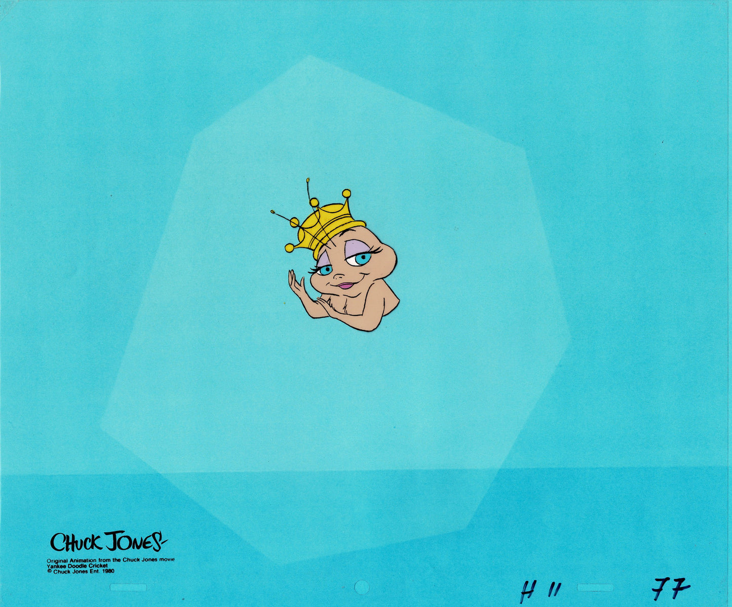 Chuck Jones Yankee Doodle Cricket 1975 production animation cel Seal COA 77