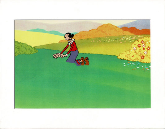 Popeye Olive Oyl Screen-Used Production Animation Cel and Drawing Hand-Inked Pre-1970s 13m
