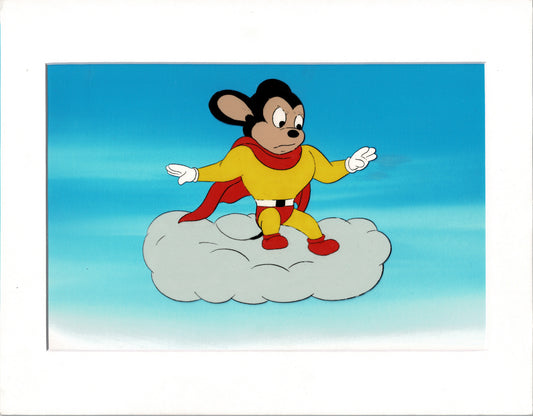 Mighty Mouse Cartoon Production Animation Cel from Filmation Anime Actually Used ON SCREEN D-mh23
