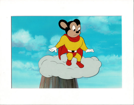 Mighty Mouse Cartoon Production Animation Cel from Filmation Anime Actually Used ON SCREEN D-mh24