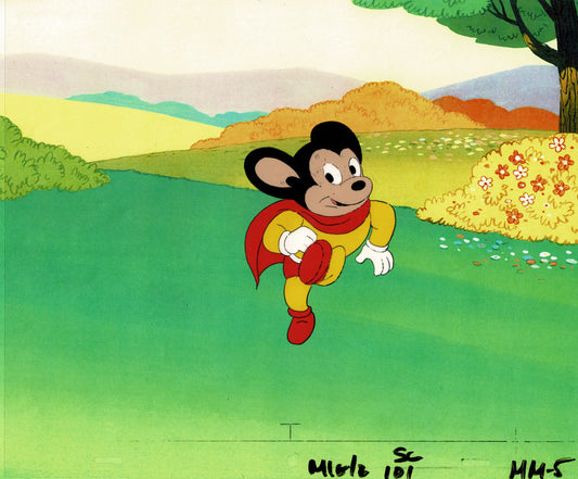 Mighty Mouse Cartoon Production Animation Cel and Drawing Filmation Anime Actually Used ON SCREEN C-mm5b