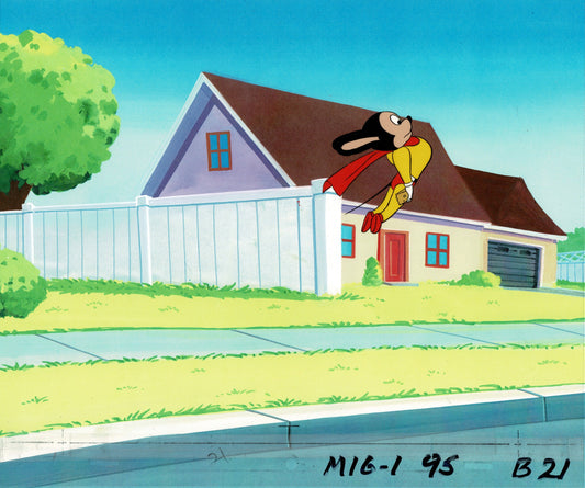 Mighty Mouse Cartoon Production Animation Cel and Drawing Filmation Anime Actually Used ON SCREEN C-mh21