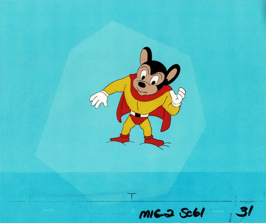 Mighty Mouse Cartoon Production Animation Cel and Drawing Filmation Anime Actually Used ON SCREEN C-sc31