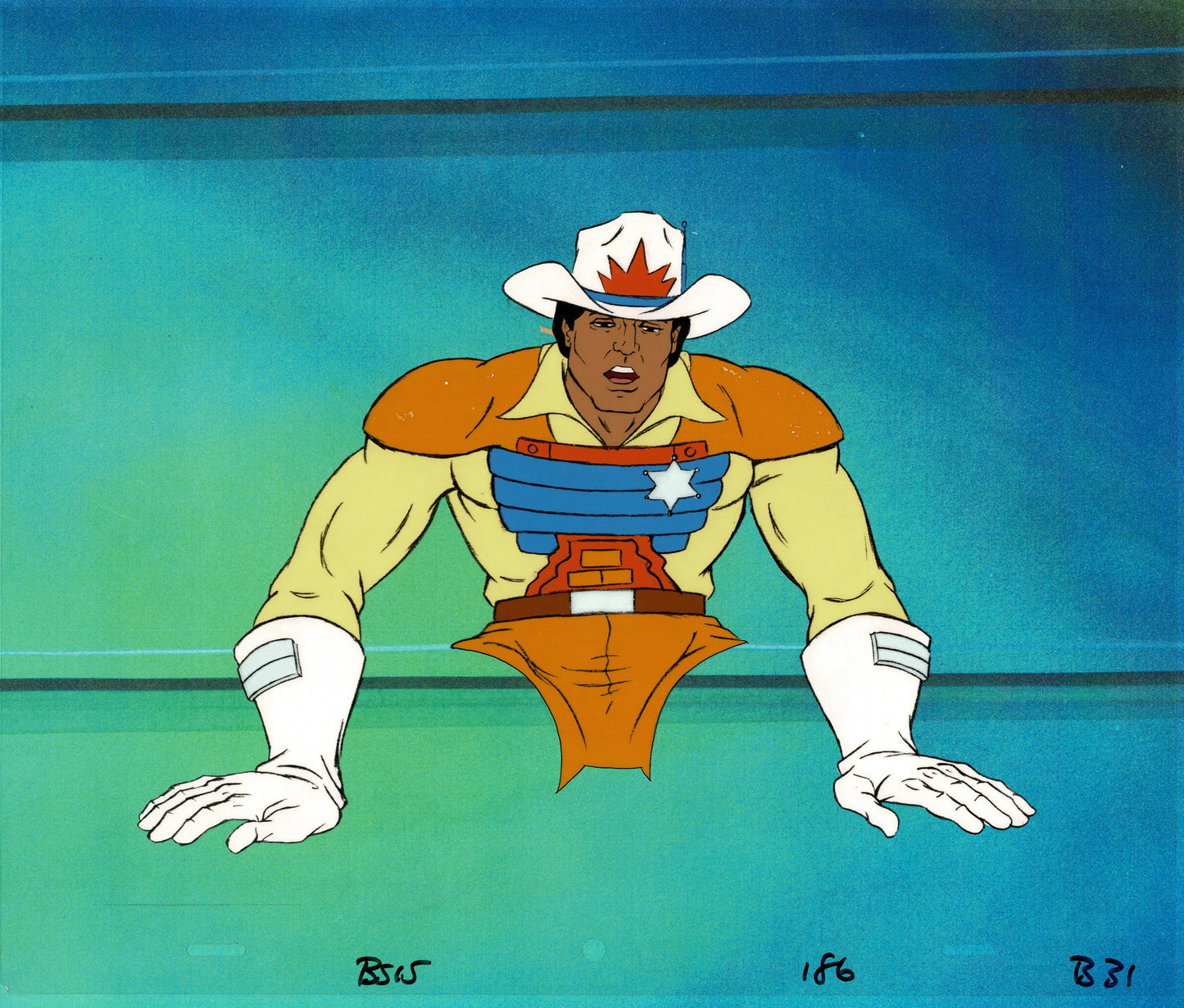 Bravestarr Animation Cartoon Production Cel Used Onscreen from Filmation 1987-8 A-B31