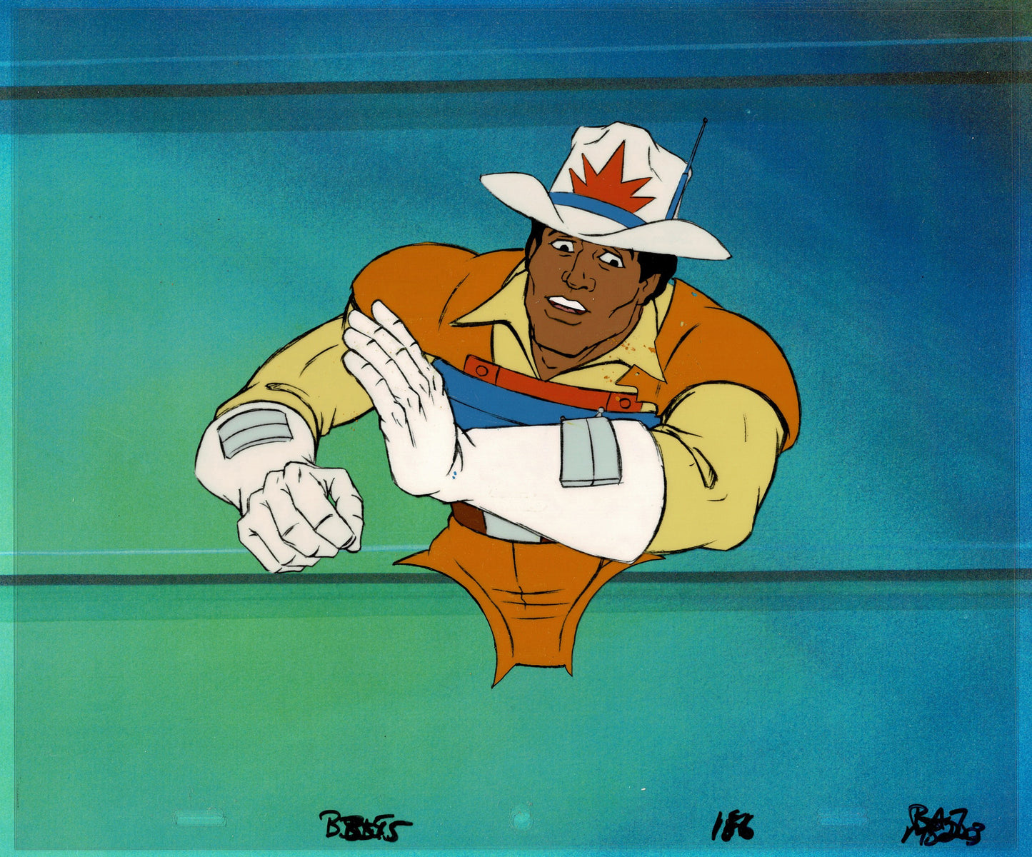 Bravestarr Animation Cartoon Production Cel Used Onscreen from Filmation 1987-8 B-MBB2