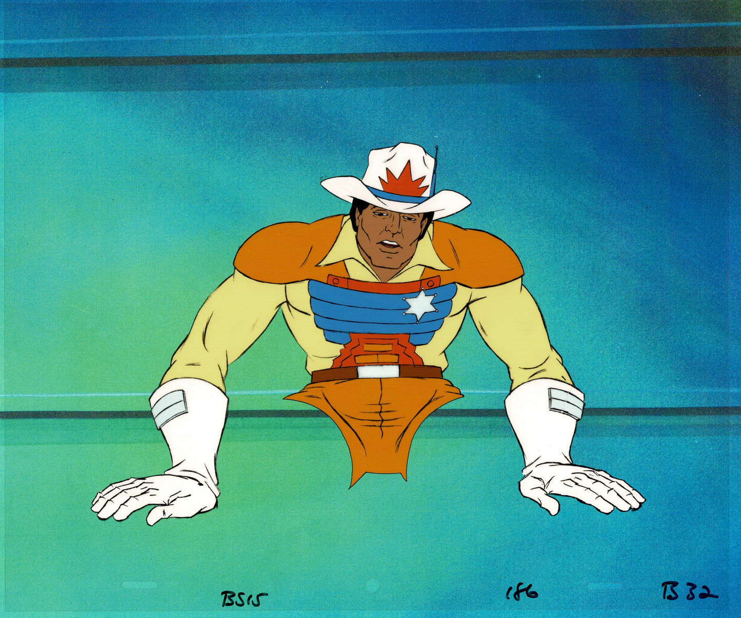 Bravestarr Animation Cartoon Production Cel Used Onscreen from Filmation 1987-8 A-B32