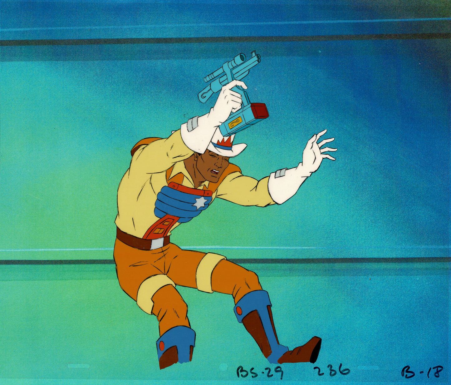 Bravestarr Animation Cartoon Production Cel Used Onscreen from Filmation 1987-8 A-B18
