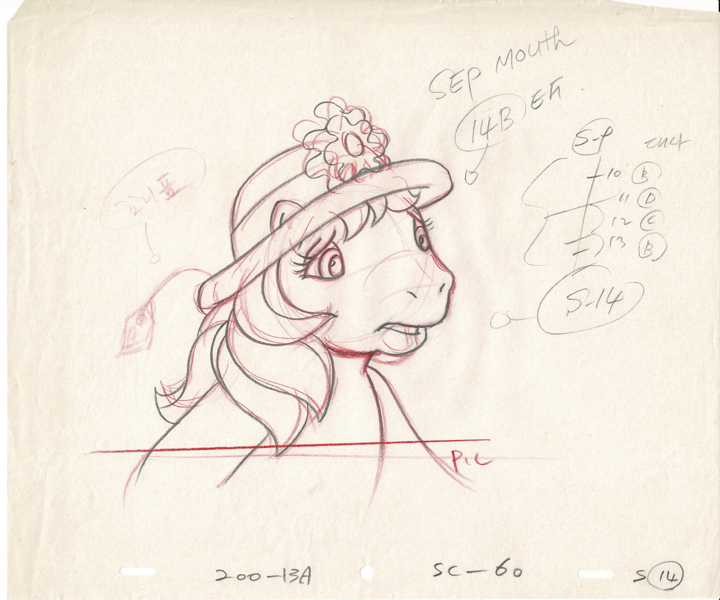 My Little Pony 14 Cels and Drawings Production Animation Art Hasbro Sunbow 1980 or 90s