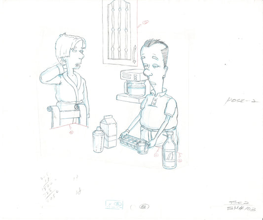 David Spade 5 Cel Drawings Sammy Production TV Cartoon SNL 2000 ms5
