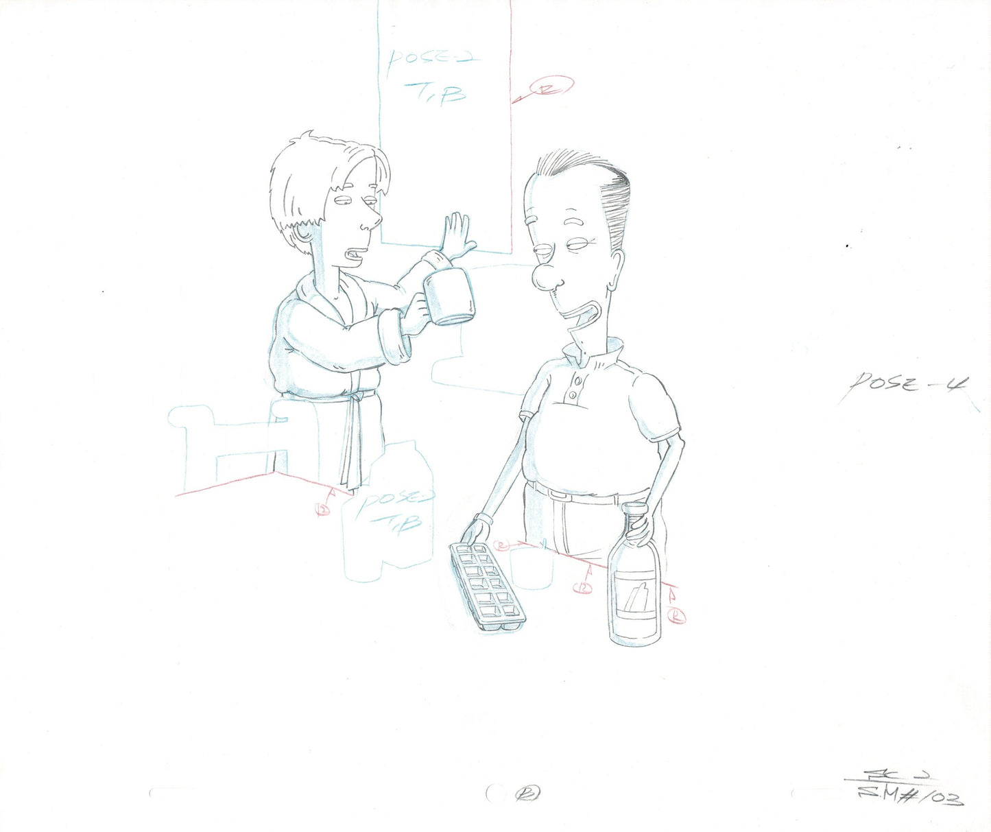 David Spade 5 Cel Drawings Sammy Production TV Cartoon SNL 2000 ms5