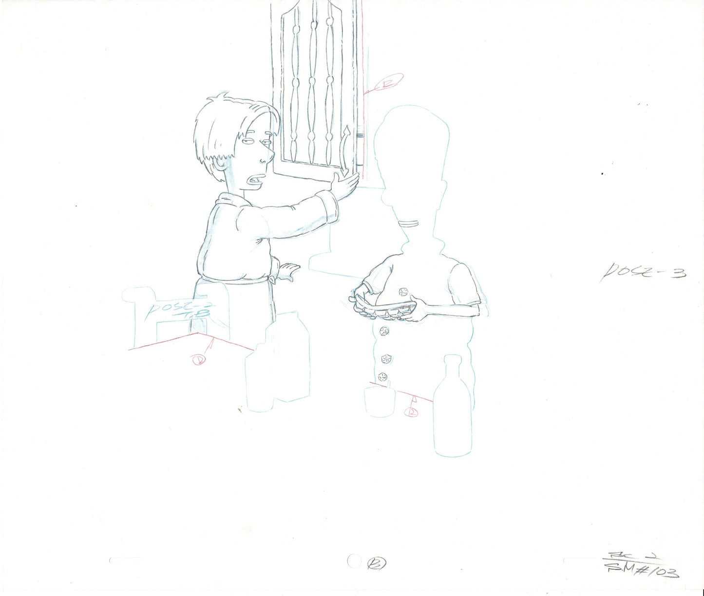 David Spade 5 Cel Drawings Sammy Production TV Cartoon SNL 2000 ms5