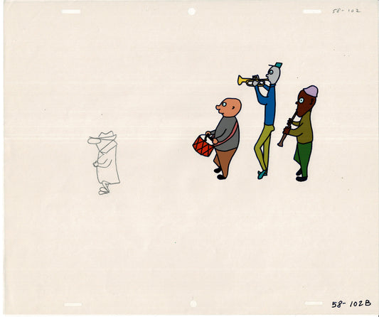 Sesame Street Cel and Drawing Detective Anticipation Production Cartoon Ivanick 1989 FS02